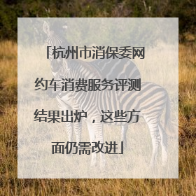 杭州市消保委网约车消费服务评测结果出炉，这些方面仍需改进