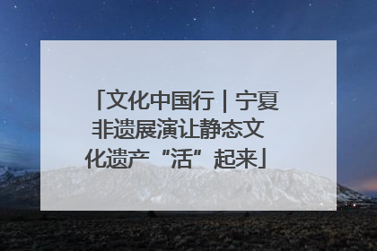 文化中国行｜宁夏 非遗展演让静态文化遗产“活”起来