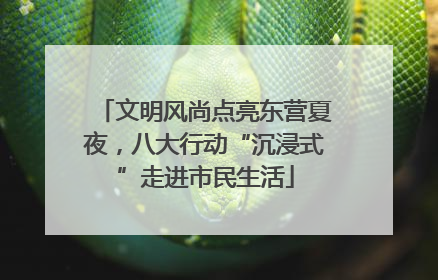 文明风尚点亮东营夏夜，八大行动“沉浸式”走进市民生活