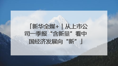新华全媒+｜从上市公司一季报“含新量”看中国经济发展向“新”