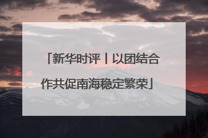 新华时评丨以团结合作共促南海稳定繁荣