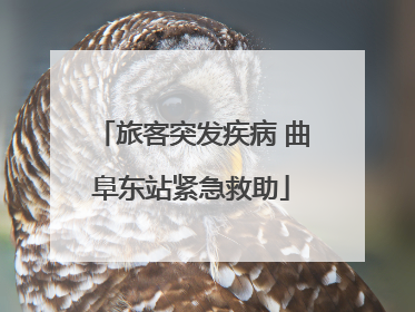 旅客突发疾病 曲阜东站紧急救助
