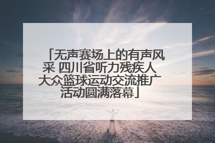 无声赛场上的有声风采 四川省听力残疾人大众篮球运动交流推广活动圆满落幕