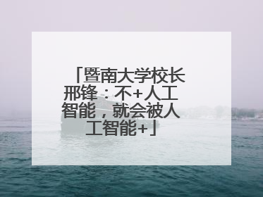 暨南大学校长邢锋：不+人工智能，就会被人工智能+