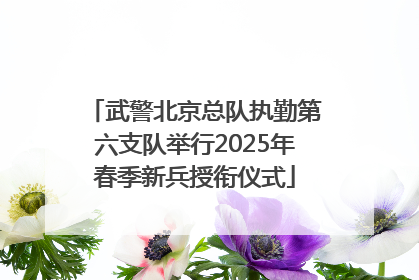 武警北京总队执勤第六支队举行2025年春季新兵授衔仪式