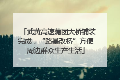 武黄高速蒲团大桥铺装完成，“路基改桥”方便周边群众生产生活