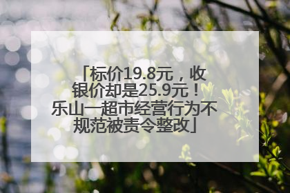 标价19.8元，收银价却是25.9元！乐山一超市经营行为不规范被责令整改