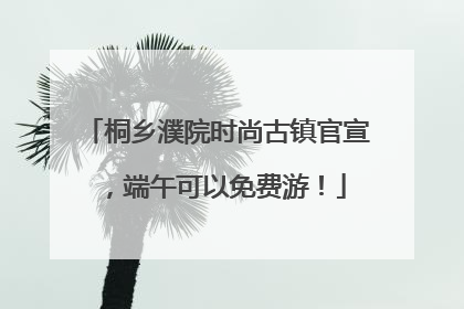桐乡濮院时尚古镇官宣，端午可以免费游！