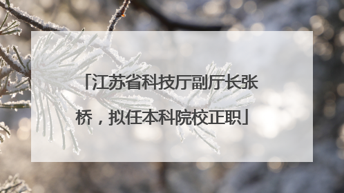 江苏省科技厅副厅长张桥，拟任本科院校正职