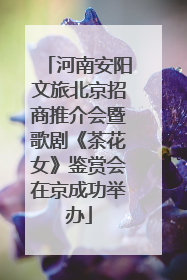 河南安阳文旅北京招商推介会暨歌剧《茶花女》鉴赏会在京成功举办