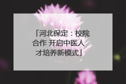 河北保定：校院合作 开启中医人才培养新模式