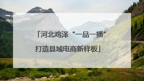 河北鸡泽“一品一播”打造县域电商新样板