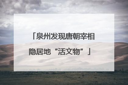 泉州发现唐朝宰相隐居地“活文物”