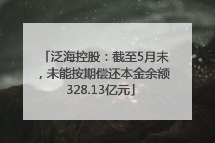 泛海控股：截至5月末，未能按期偿还本金余额328.13亿元