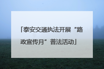 泰安交通执法开展“路政宣传月”普法活动