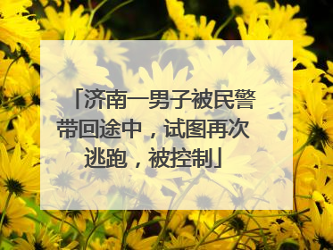 济南一男子被民警带回途中，试图再次逃跑，被控制