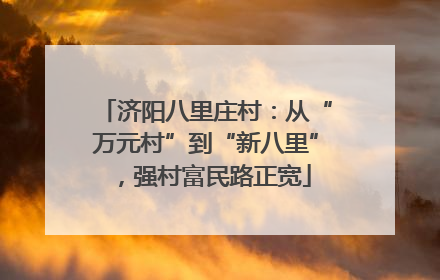 济阳八里庄村：从“万元村”到“新八里”，强村富民路正宽