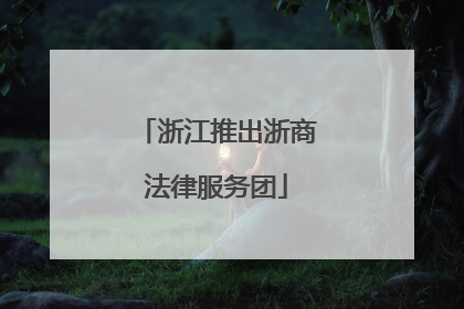 浙江推出浙商法律服务团