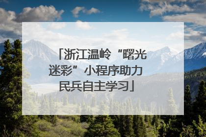 浙江温岭“曙光迷彩”小程序助力民兵自主学习
