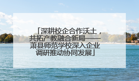 深耕校企合作沃土，共拓产教融合新局——萧县师范学校深入企业调研推动协同发展