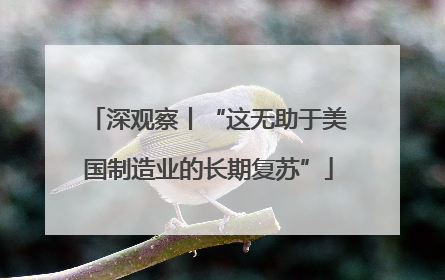 深观察丨“这无助于美国制造业的长期复苏”