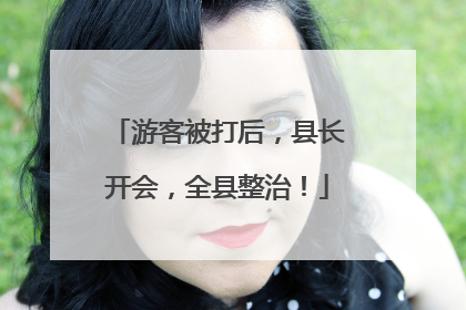 游客被打后，县长开会，全县整治！