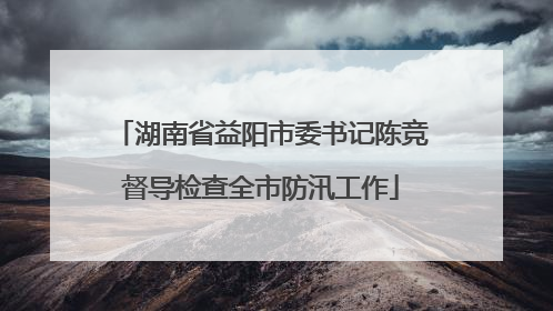 湖南省益阳市委书记陈竞督导检查全市防汛工作