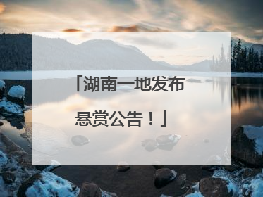 湖南一地发布悬赏公告！