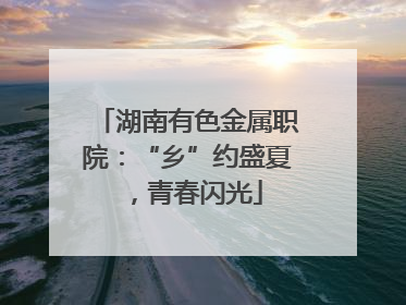 湖南有色金属职院：“乡”约盛夏，青春闪光