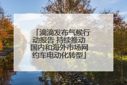 滴滴发布气候行动报告 持续推动国内和海外市场网约车电动化转型