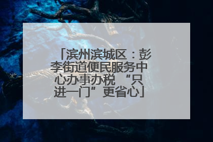 滨州滨城区：彭李街道便民服务中心办事办税 “只进一门”更省心