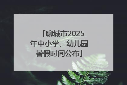 聊城市2025年中小学、幼儿园暑假时间公布