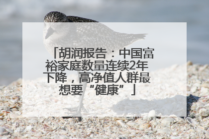 胡润报告：中国富裕家庭数量连续2年下降，高净值人群最想要“健康”