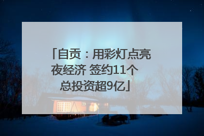 自贡：用彩灯点亮夜经济 签约11个总投资超9亿
