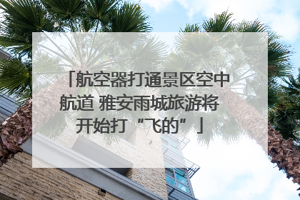 航空器打通景区空中航道 雅安雨城旅游将开始打“飞的”