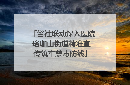 警社联动深入医院 珞珈山街道精准宣传筑牢禁毒防线
