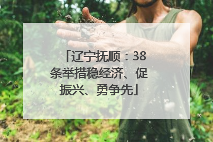 辽宁抚顺：38条举措稳经济、促振兴、勇争先