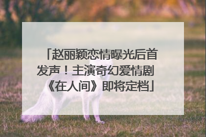 赵丽颖恋情曝光后首发声！主演奇幻爱情剧《在人间》即将定档