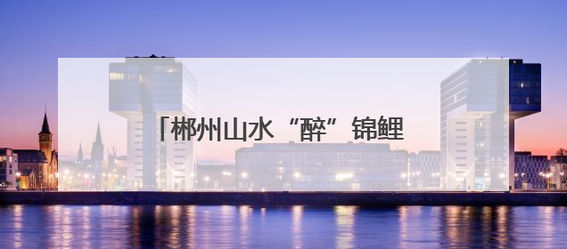 郴州山水“醉”锦鲤 三天两晚“游”不够