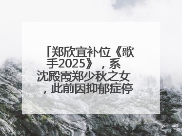 郑欣宜补位《歌手2025》，系沈殿霞郑少秋之女，此前因抑郁症停工两年