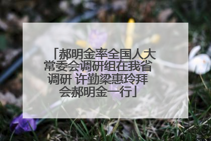 郝明金率全国人大常委会调研组在我省调研 许勤梁惠玲拜会郝明金一行