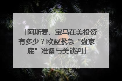 阿斯麦、宝马在美投资有多少？欧盟紧急“盘家底”准备与美谈判