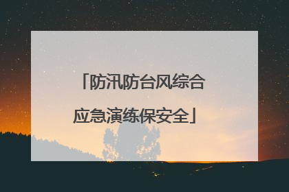 防汛防台风综合应急演练保安全