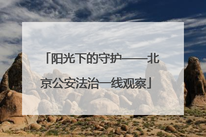 阳光下的守护——北京公安法治一线观察