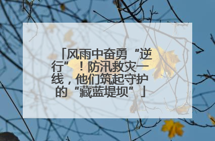 风雨中奋勇“逆行”！防汛救灾一线，他们筑起守护的“藏蓝堤坝”