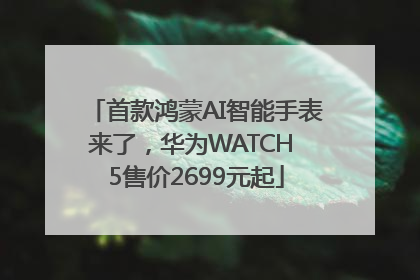 首款鸿蒙AI智能手表来了，华为WATCH 5售价2699元起