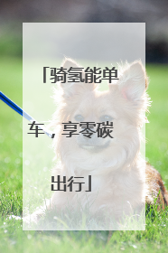 骑氢能单车，享零碳出行