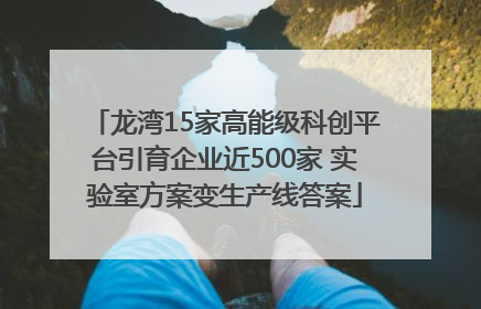 龙湾15家高能级科创平台引育企业近500家 实验室方案变生产线答案