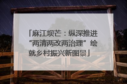 麻江坝芒：纵深推进“两清两改两治理”绘就乡村振兴新图景