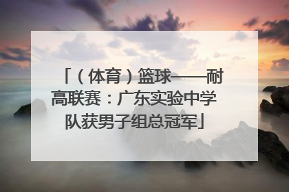 （体育）篮球——耐高联赛：广东实验中学队获男子组总冠军
